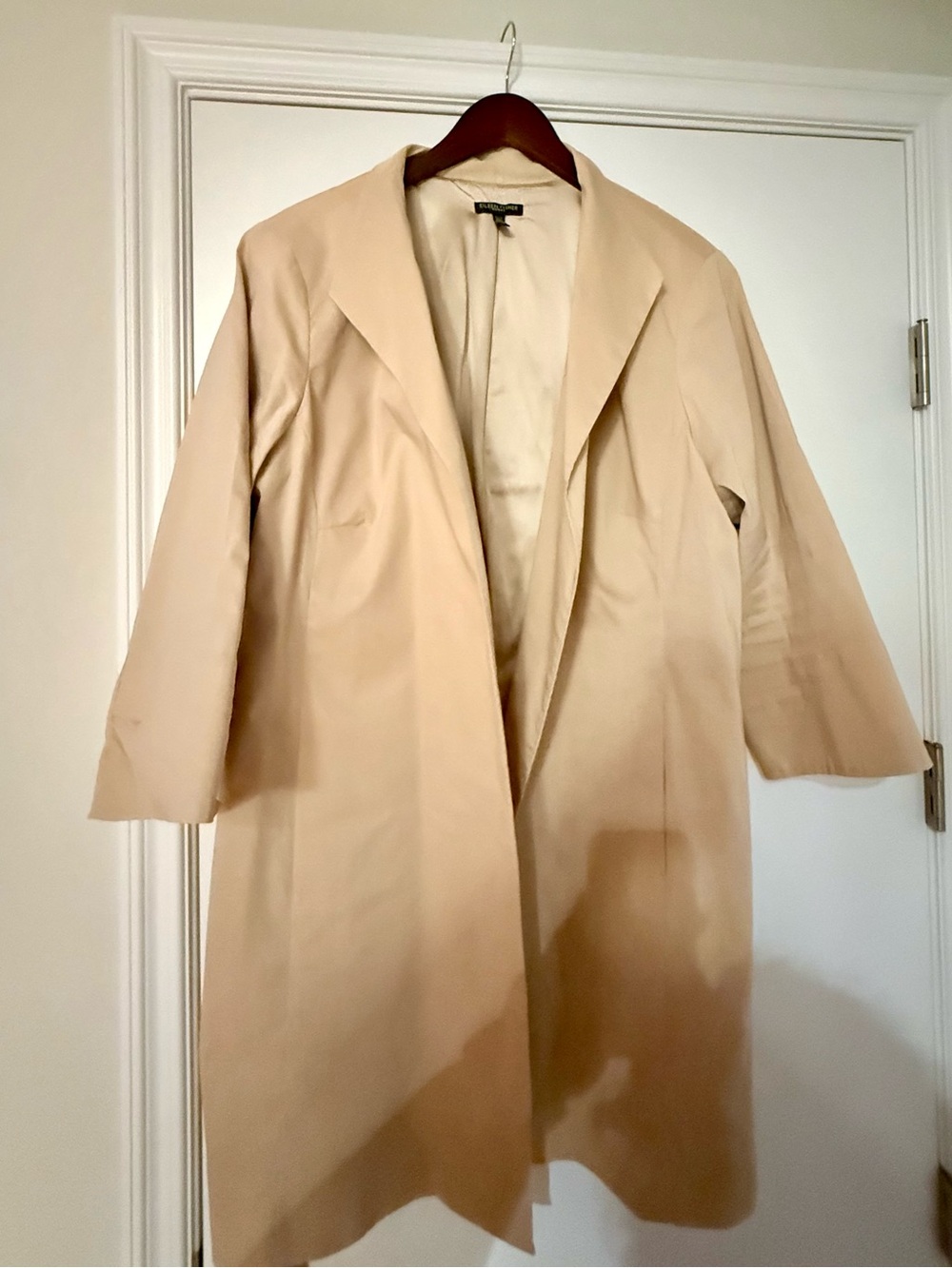 Beige Women's Longline Coat - Classic Minimal Trench